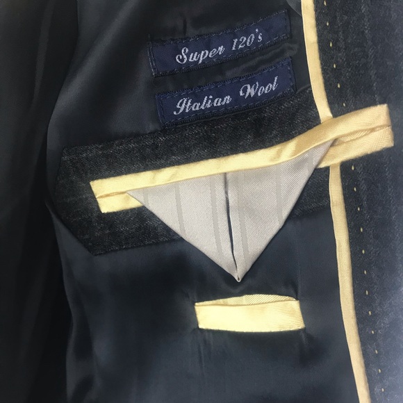 J. Crew Grey Pinstripe 100% Italian Wool Blazer - Picture 5 of 8